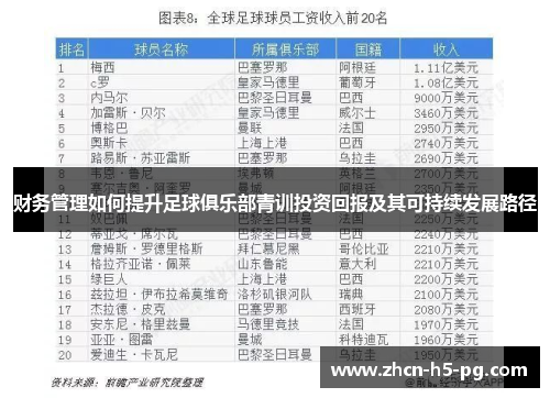 财务管理如何提升足球俱乐部青训投资回报及其可持续发展路径