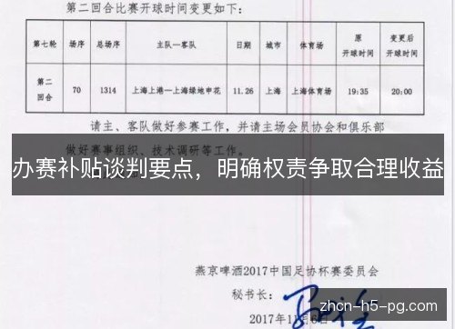 办赛补贴谈判要点,明确权责争取合理收益 办赛补贴谈判要点,明确权责争取合理收益